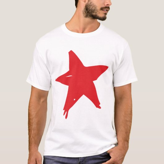 赤い星の人のワイシャツ Tシャツ (正面)