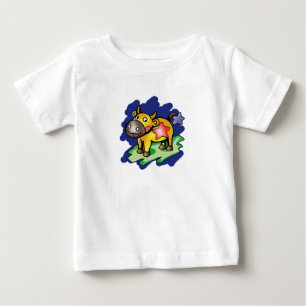 赤い星の漫画と幸せなタウロス・ブルー ベビーTシャツ