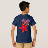 赤い星の第10誕生日のワイシャツ Tシャツ (裏面フル)