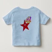 赤い星の第4誕生日のワイシャツ トドラーTシャツ (裏面)