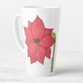 赤い星の花 カフェラテマグ
