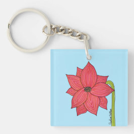 赤い星の花 キーホルダー