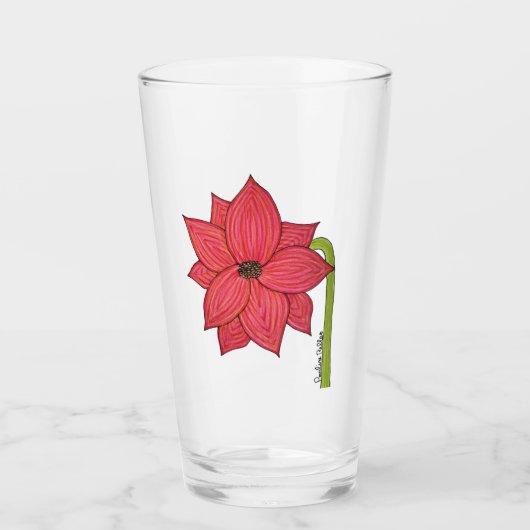 赤い星の花 タンブラーグラス (正面)