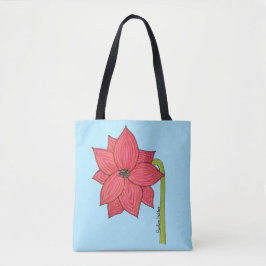 赤い星の花 トートバッグ