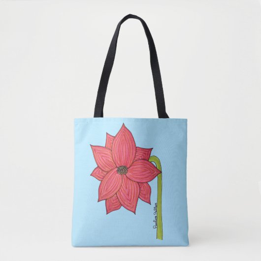 赤い星の花 トートバッグ (正面)