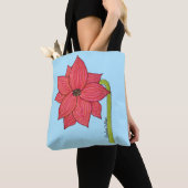 赤い星の花 トートバッグ (クローズアップ)