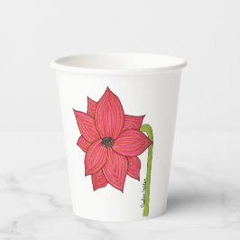 赤い星の花 紙コップ