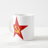 赤い星の(ハンマー及び鎌)マグ コーヒーマグカップ (正面左)