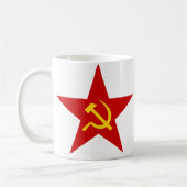 赤い星の(ハンマー及び鎌)マグ コーヒーマグカップ (左)
