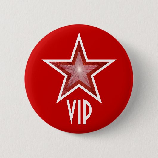 赤い星の「VIP」ボタン赤 缶バッジ (正面)