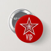 赤い星の「VIP」ボタン赤 缶バッジ (正面&裏面)