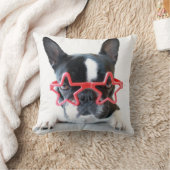 赤い星ガラスを持つフレンチ・ブルドッグ クッション (ブランケット)