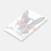 赤い星ガラスを持つフレンチ・ブルドッグ ポストイット (アングル)