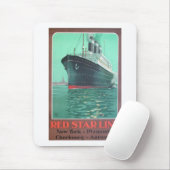 赤い星ライン巨大で古い広告 マウスパッド (マウス)