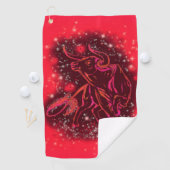 赤い星空ランニングの夜のブルゴルフタオル ゴルフタオル (インサイチュ)