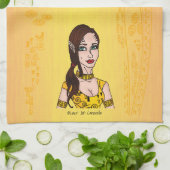 赤い星雲の女の子のらせん状 キッチンタオル (折り畳み)