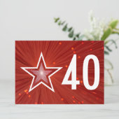 「赤い星」40周年記念の招待状（白い背景） 招待状 (スタンド正面)