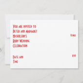 「赤い星」40周年記念の招待状（白い背景） 招待状 (裏面)