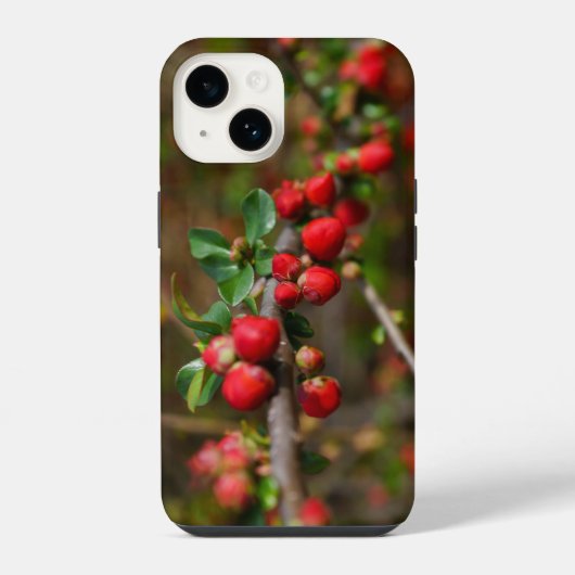 赤い春のつぼみ iPhone カー iPhoneケース (裏面)