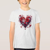 赤い春の花ハート-53476 トライブレンドＴシャツ (正面)