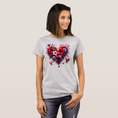 赤い春の花ハート-53476 Tシャツ (正面フル)