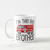 赤い普通消防車のお兄さん コーヒーマグカップ (左)