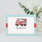 赤い普通消防車はノート感謝していしています サンキューカード (スタンド正面)