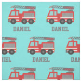 赤い普通消防車は装飾的な生地をからかいます ファブリック (見本)