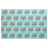 赤い普通消防車は装飾的な生地をからかいます ファブリック (ファットクウォーター)