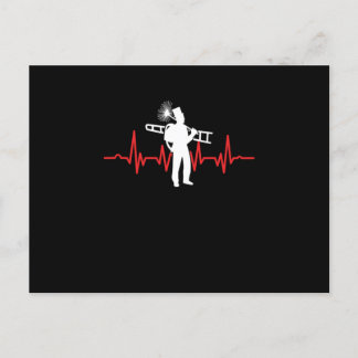 赤い暖炉の煙突掃除人 ポストカード