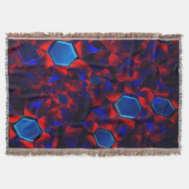 赤い曲線が重なり合う青い六角形 スローブランケット
