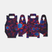 赤い曲線が重なり合う青い六角形 フェイバーボックス (折り畳みなし)