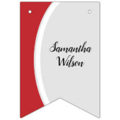 赤い曲線のフレーム写真の卒業 バンティングフラッグ (第3の旗)