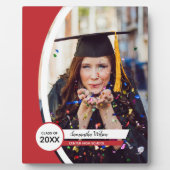 赤い曲線のフレーム写真の卒業 フォトプラーク (正面)