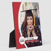 赤い曲線のフレーム写真の卒業 フォトプラーク (側面)