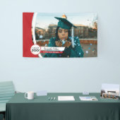 赤い曲線のフレーム写真の卒業 横断幕 (トレードショー)