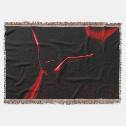 赤い曲線または最も暗い赤い背景の起伏 スローブランケット (正面)
