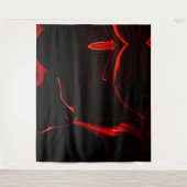 赤い曲線または最も暗い赤い背景の起伏 タペストリー (正面)