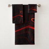 赤い曲線または最も暗い赤い背景の起伏 バスタオルセット (インサイチュ)