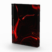 赤い曲線または最も暗い赤い背景の起伏 フォトブロック (右)