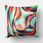 赤い曲線を拡大し、重ね合わせストライプた線 クッション (裏面)