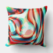 赤い曲線を拡大し、重ね合わせストライプた線 クッション (正面)