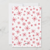 赤い曲線フレームのスノーフレーク写真 シーズンカード (裏面)