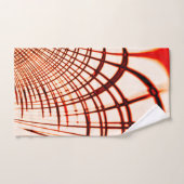 赤い曲線状のトレースを交差させ、エージングエフェクトを適用 バスタオルセット (ハンドタオル)