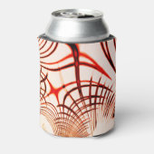 赤い曲線状のトレースを交差させ、エージングエフェクトを適用 缶クーラー (缶裏面)