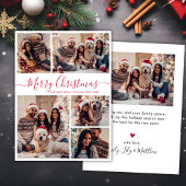 赤い書エレガント道5写真コラージクリスマス シーズンカード
