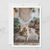 赤い書道バレンタインデー犬2フォトカード シーズンカード (裏面)