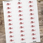 赤い書道台本フォトラブ ラベル