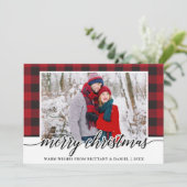 赤い書道夫婦メリークリスマス シーズンカード (スタンド正面)