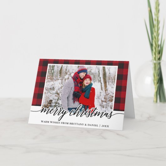 赤い書道夫婦メリークリスマス シーズンカード (正面)